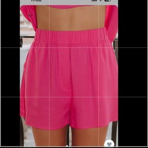 Daily Drills hot pink linen shorts